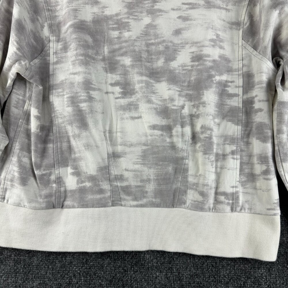 Athleta Farallon Camo Sweatshirt Womens Small Gray White Cotton Pullover Top - Picture 7 of 8